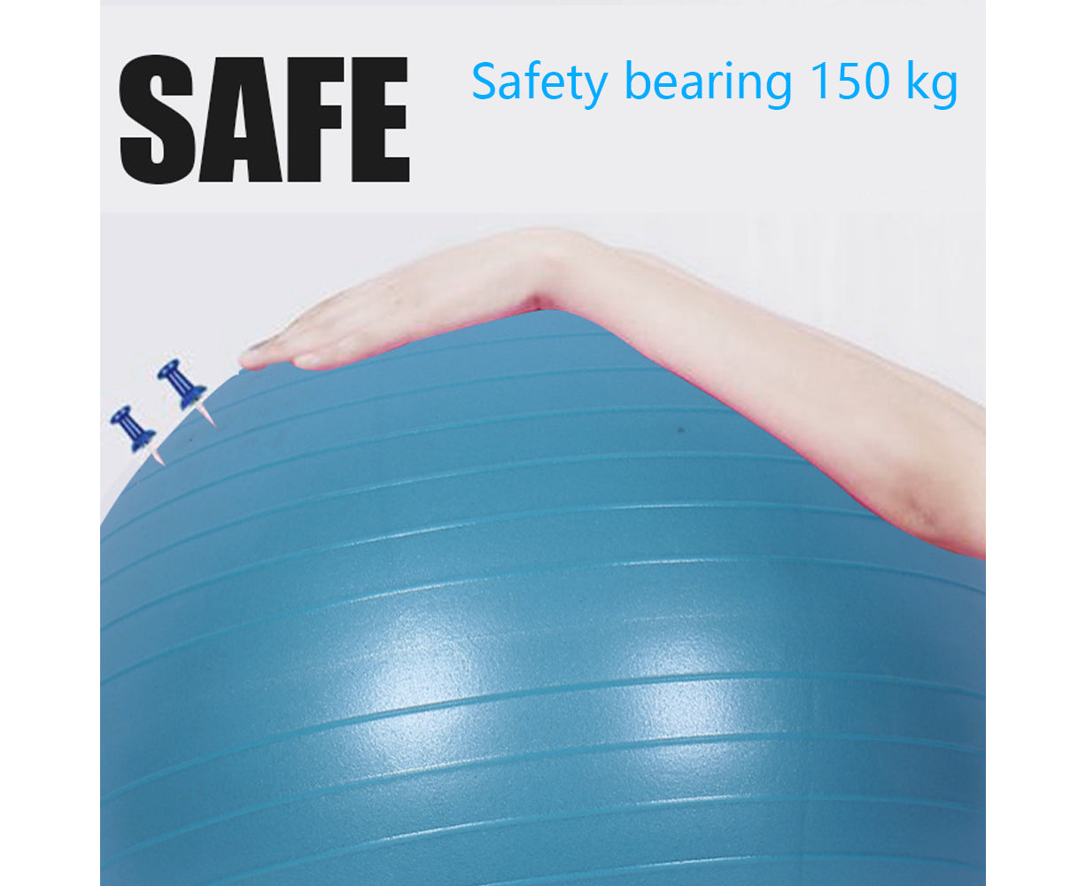 Exercise Ball Balance Ball with Pump for Yoga Pilates Stretching Fitness Home Gym Workout Training -Purple Glossy-45Cm