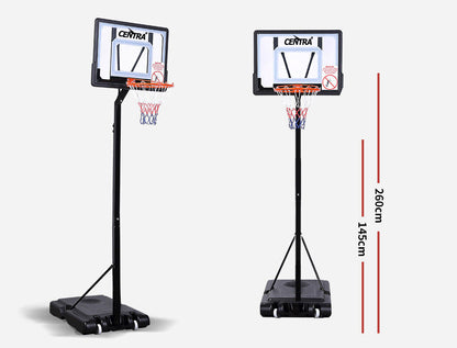 Centra Basketball Hoop Stand Kid Rim Ring System Large Backboard Net Adjustable