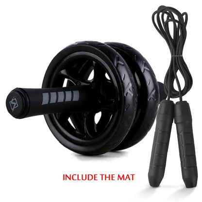 New 2 in 1 Ab Roller&Jump Rope No Noise Abdominal Wheel Ab Roller with Mat for Arm Waist Leg Exercise Gym Fitness Equipment